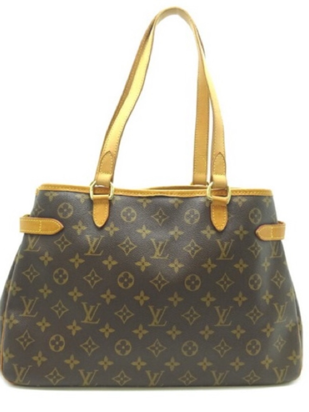 Louis Vuitton Monogram Canvas Tote with Tan Trim and Straps
